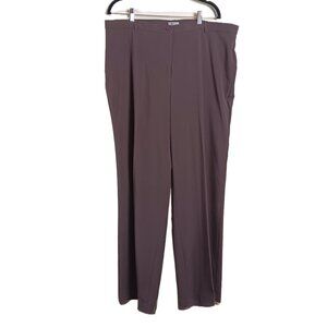 CB Career Dress Pants Women’s 18 Missy Brown Curvy Relaxed Straight Trousers